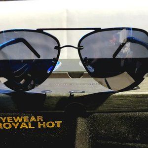 Unisex Aviator Sunglasses Polarized 100%UV Black Metal Frame Spring Hinge 60mm